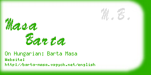 masa barta business card